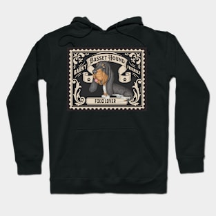 Cute Basset  Hound on classic stamp design Hoodie